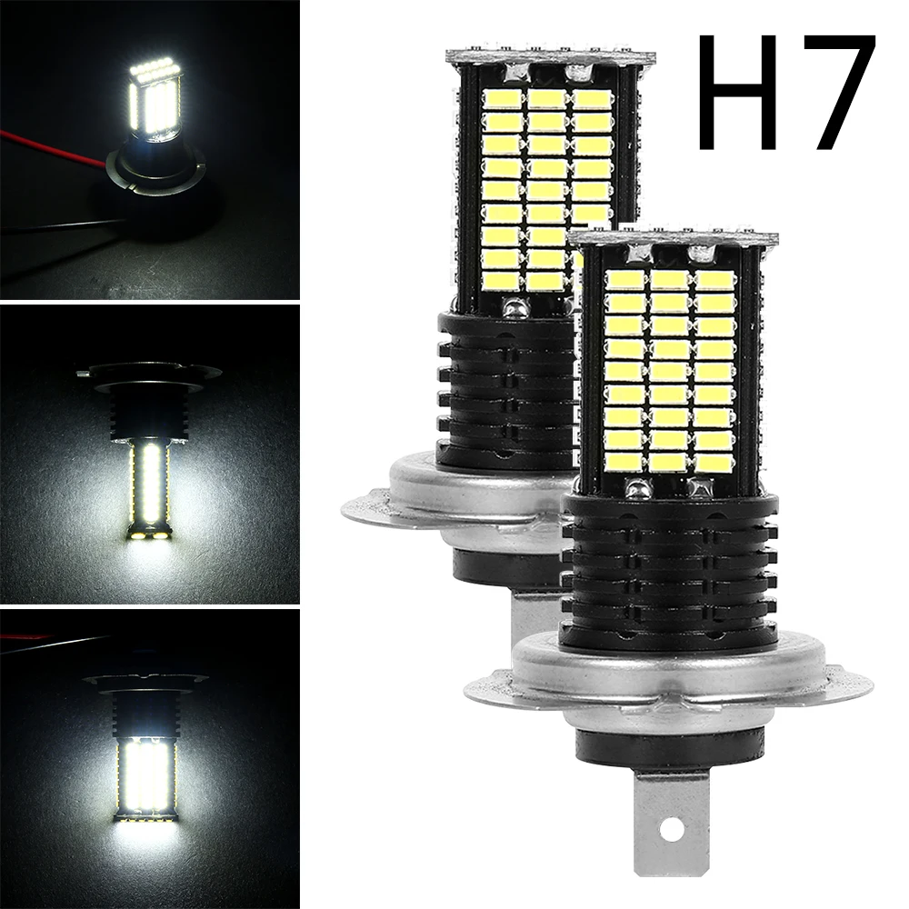 Светодиодные противотуманные фары H7 84 SMD для подсветки автомобильный сигнал