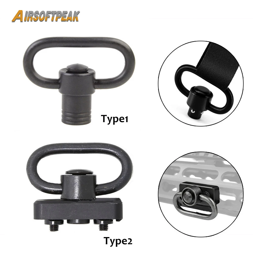 

Tactical QD Rifle Sling Rail Swivel Adapter Mount Ring Holder With Base Quick Release Button with Keymod Base Hunting