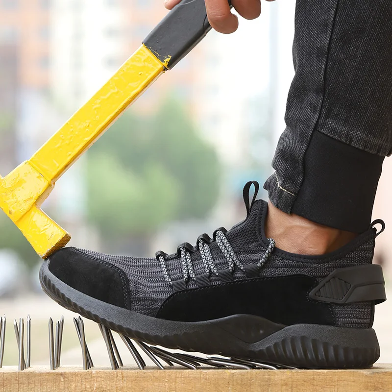 Прямая поставка сверхлегкие мужские защитные туфли со стальным носком дышащие