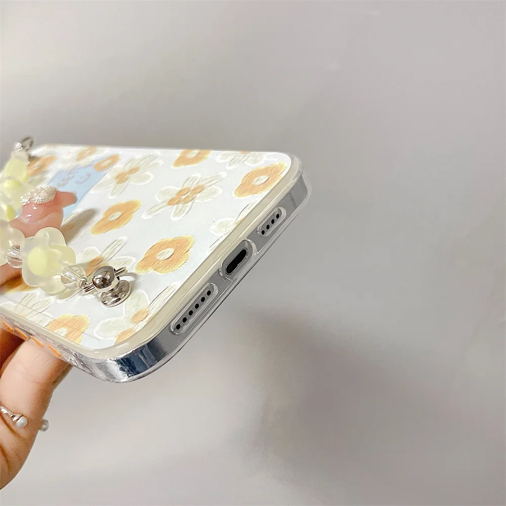 

The chain flower Phone Case For iPhone 12 11Pro Max XR XS Max 7 8 Plus X XS SE 2020 Soft TPU Shockproof Holder Back Cover