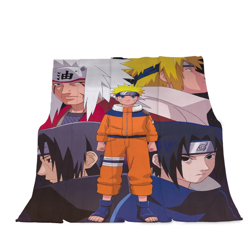 Одностороннее одеяло с принтом из мультфильма Наруто покрывало для дивана и