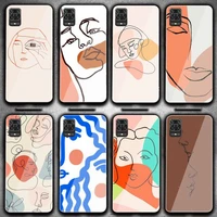 poster minimalist face artwork phone case for redmi 4x 5 5plus 6 6a note 4 5 6 6pro 7 xiaomi 6 8se mix2s note 3 tempered glass