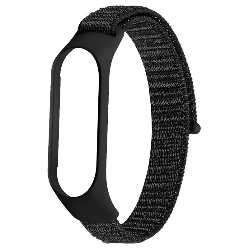 black OULUCCI нейлоновый ремешок для xiaomi mi band 4, спортивный дышащий ремешок, аксессуары, сменный ремешок для mi band 4/3, браслет - Цвет ремешка: black