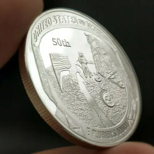 Аполлон 11 на Луне серебро памятная монета в подарок коллекция Ретро Медь для 2019