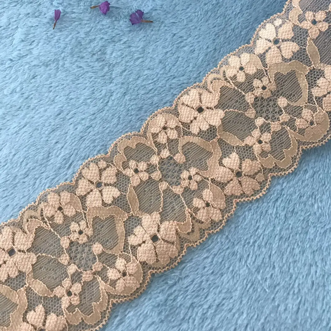 Изящное эластичное кружево из золотистой кожи милые маленькие цветы украшение