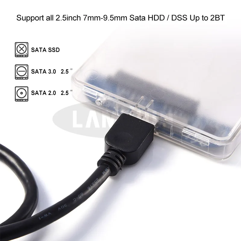 Корпус жесткого диска 2 5 дюйма USB 3 0 SATA ssd hdd Plug and Play поддержка передачи ТБ UASP