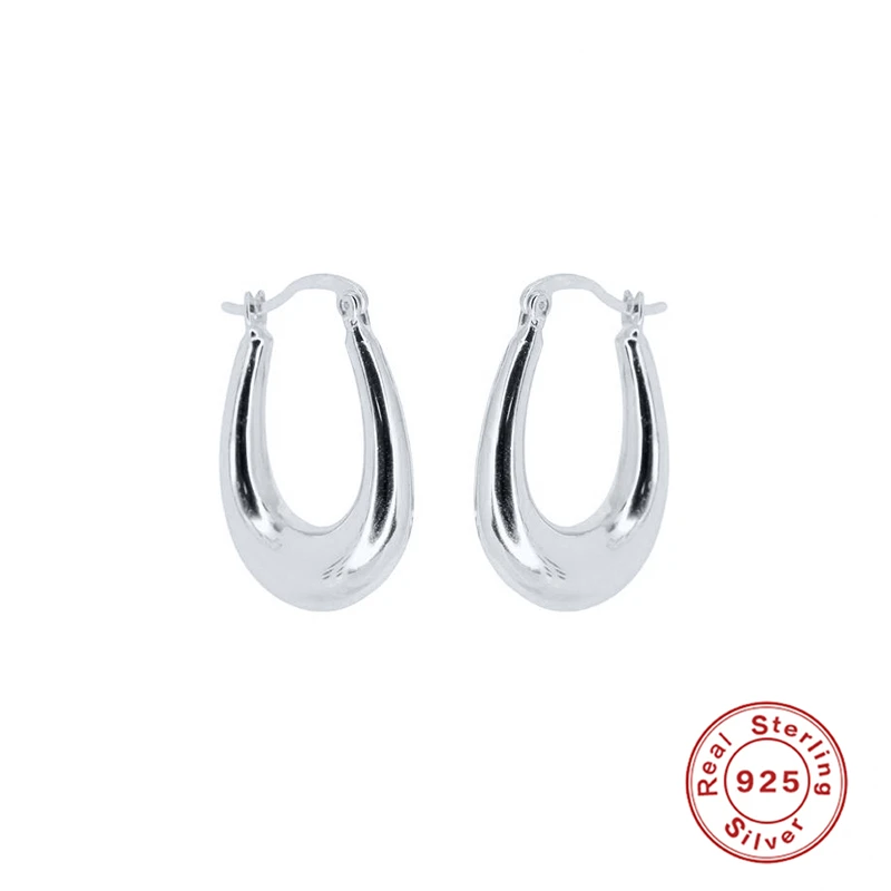 

GS 100% S925 Sterling Silver Earring Big C-Shaper Stud Earrings for Women Gold Silver Color Earring Jewelry pendientes plata 925