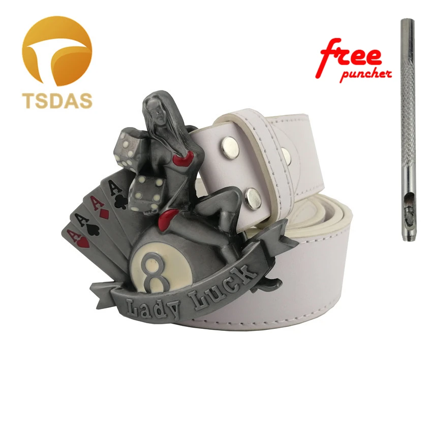 В ковбойском стиле Роскошные Для мужчин металлические пряжки ремня леди Luck Покер