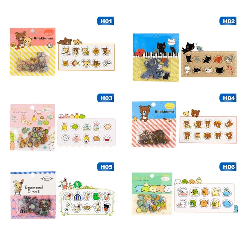 Горячая продажа милый мультфильм животное съемный мобильный телефон наклейки