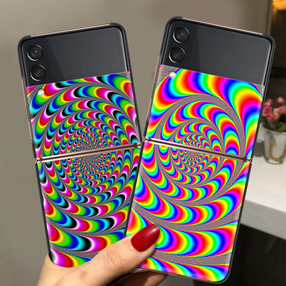 

Art Hypnotic Hard PC Phone Case For Samsung Galaxy Z Flip Black Cover For Galaxy Z Flip 3 5G Foldable Shockproof Cover Coque Bag