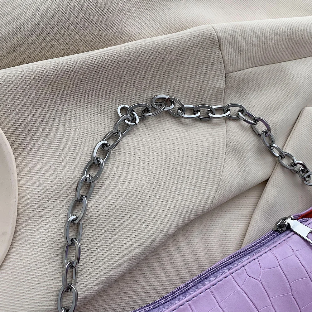 

Leather Messenger Totes Stone Pattern Thick Chain Women Shoulder Crossbody Bags Youth Ladies Small Square Bag