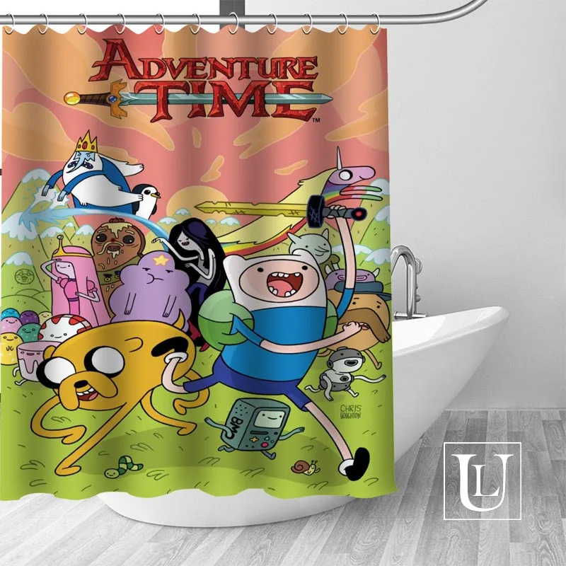 

Custom Adventure Time shower curtain new large European & American style print edition polyester shower curtain