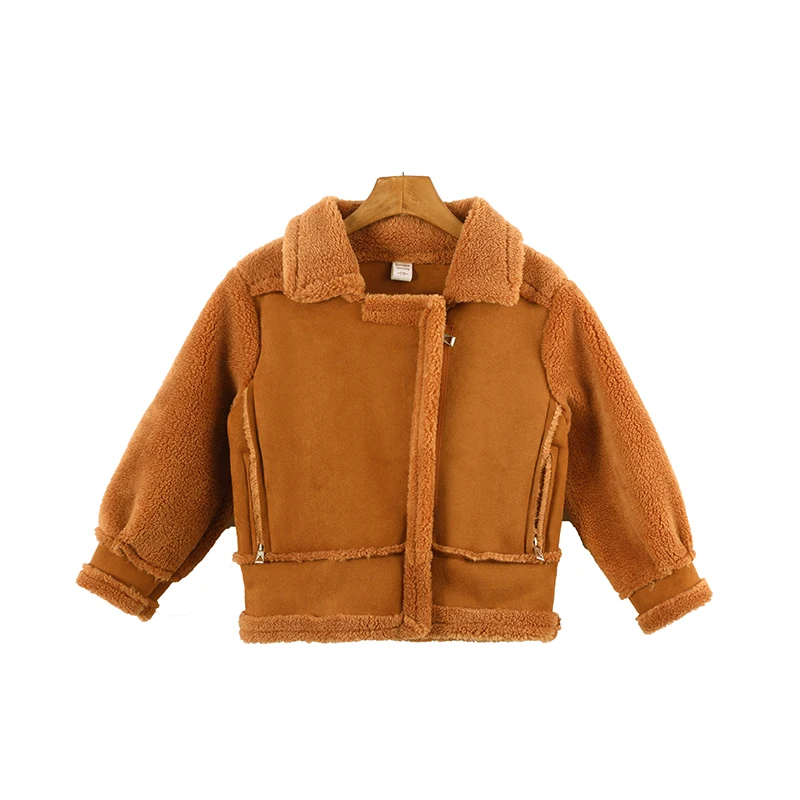Новинка замшевые куртки для мальчиков Зимние флисовые детские пальто детская