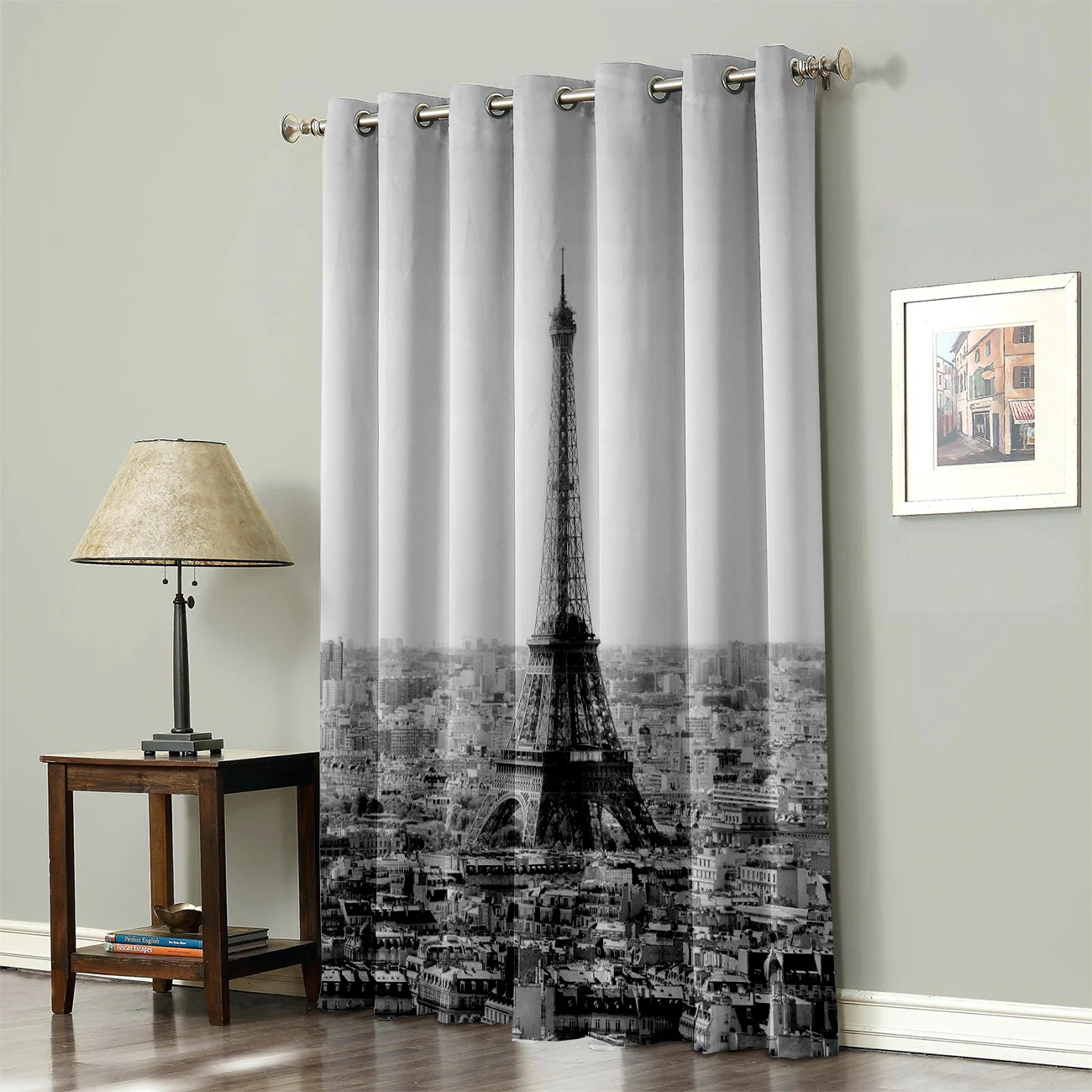 Черно-белые занавески COCOHouse с изображением Эйфелевой башни шторы для больших