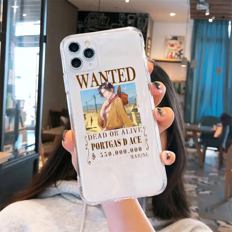 

One Piece Luffy Phone Case Transparent for iPhone 6 7 8 11 12 s mini pro X XS XR MAX Plus cover funda shell