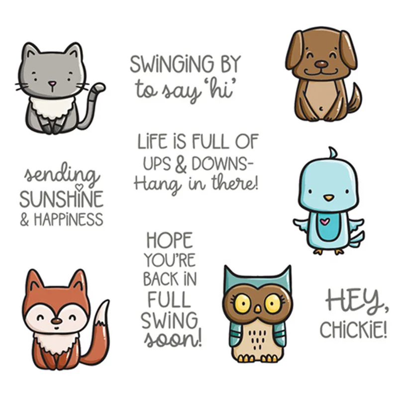 

Прозрачные штампы качающиеся животными с металлическими штампами для самостоятельной сборки бумажные карточки для скрапбукинга силиконо...