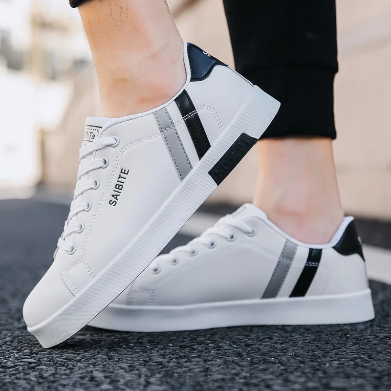 

Handmade Shoes Leather Men Sneakers Shoe Man Fashion Simple White Black Sport Shoes Men Lace Up Casual Shoes Mens Trainers