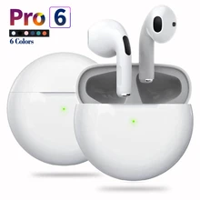 PRO 6 TWS Wireless Headphones Bluetooth Earphones 5.0 With Mic Super Bass Air Pro 6 Sport Headset Earbud For Apple iPhone Xiaomi