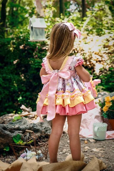 3 предмета летнее пасхальное платье для маленьких девочек винтажное с желтым