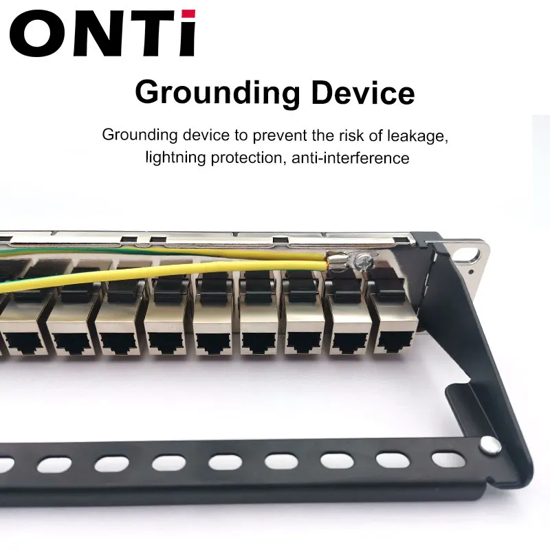 

ONTi 24 Port 1U CAT6 RJ45 Shielded Through Coupler Patch Panel Keystone Jack 19" Inch Rackmount Wall Mount Network Bracket