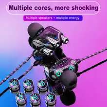 A6 Transparent In-Ear Headphones Stereo Dual Speaker Wired Earphones Wire Control Tuning Stereo Sports Headset For Xiaomi Redmi