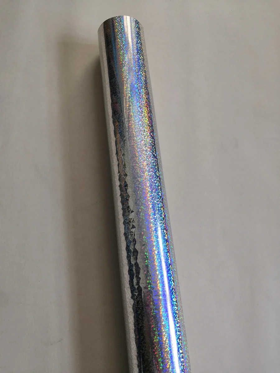 

Hot stamping foil holographic foil silver small broken flower pattern hot press on paper or plastic heat transfer film