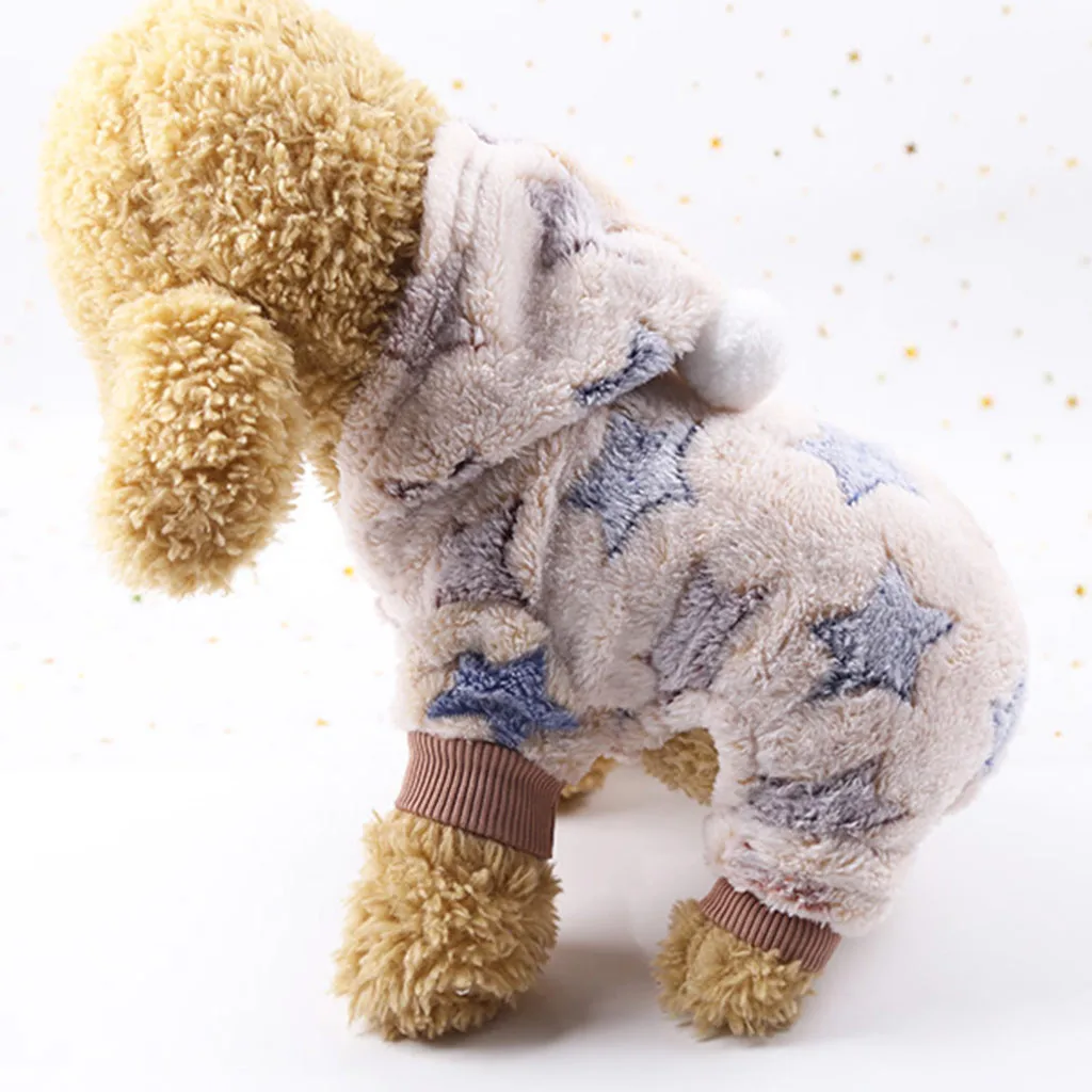 Soft Cat Dog Clothes Fleece Puppy Chihuahua Clothing Winter Coat Jumpsuit Dog Costume Hooded Pajamas For Small Medium Dogs Cats