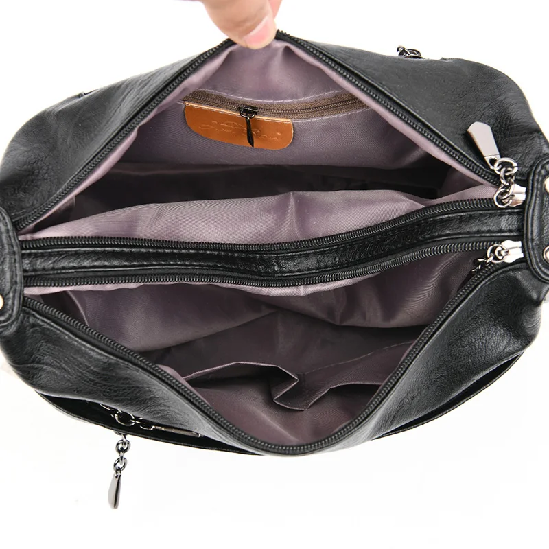

2021 Women's New Classic Messenger Bag Female Soft Leather PU Leather Shoulder Bag Multi-pocket Casual Crossbody Bags