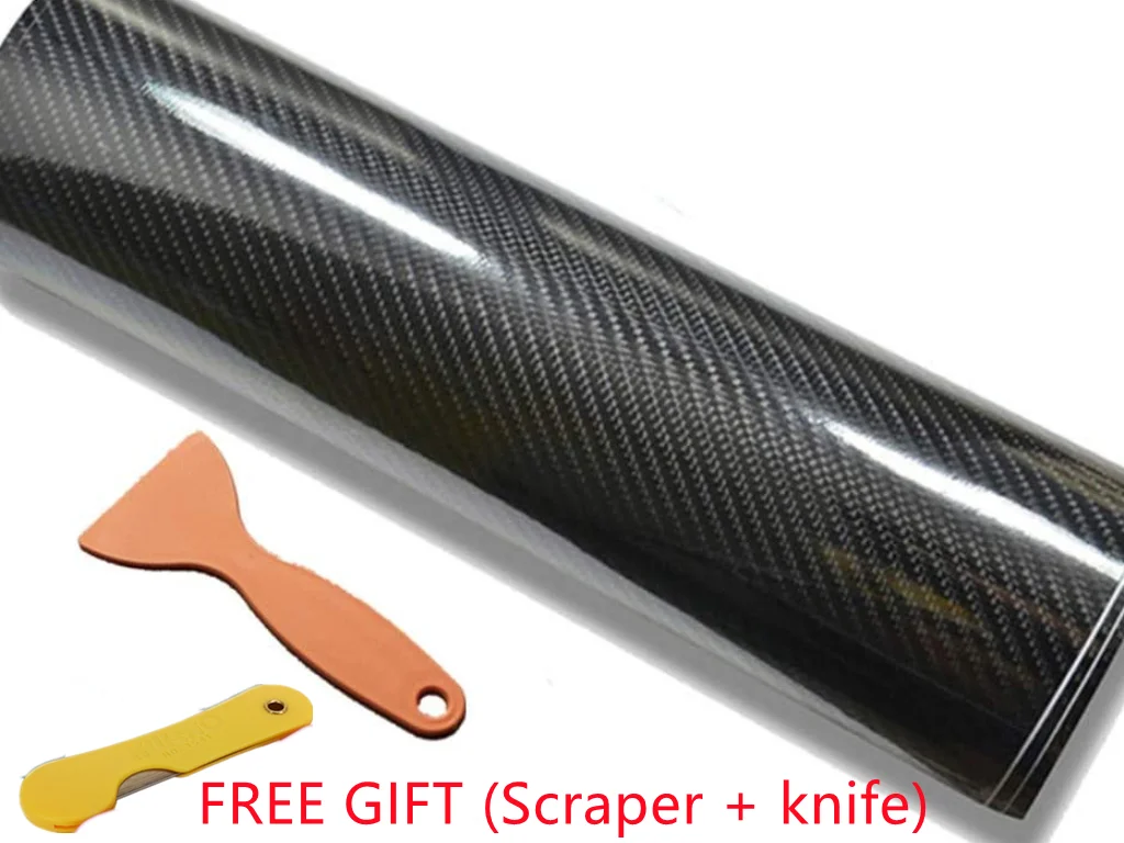 Виниловая пленка 6D из черного углеродного волокна без пузырьков с высоким