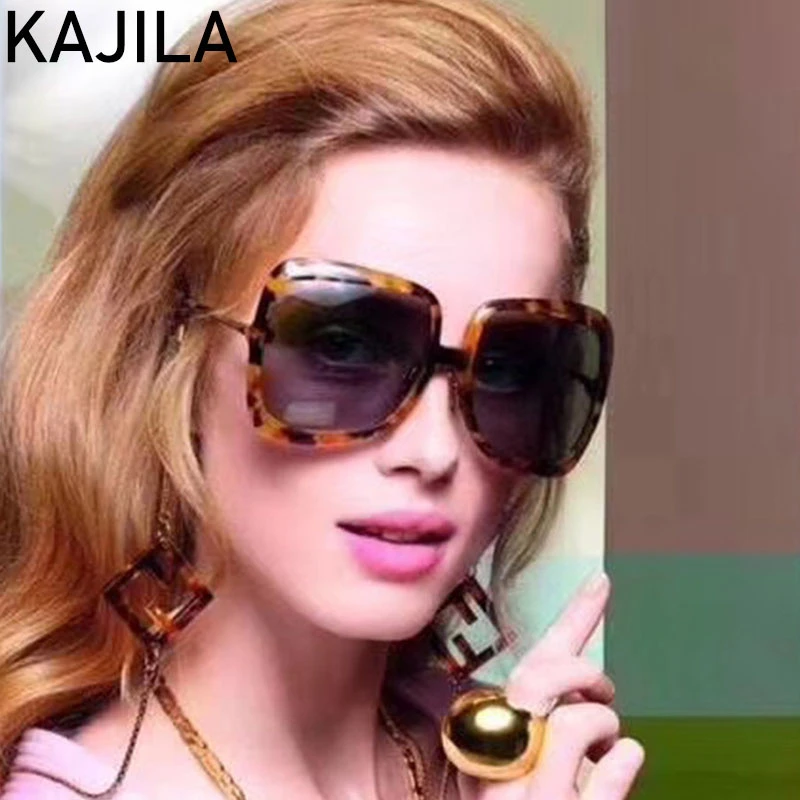 

Oversized Square Sunglasses Women Big Frame 2021 Vintage Brand Designer Sun Glasses For Woman Shades Lunettes De Soleil