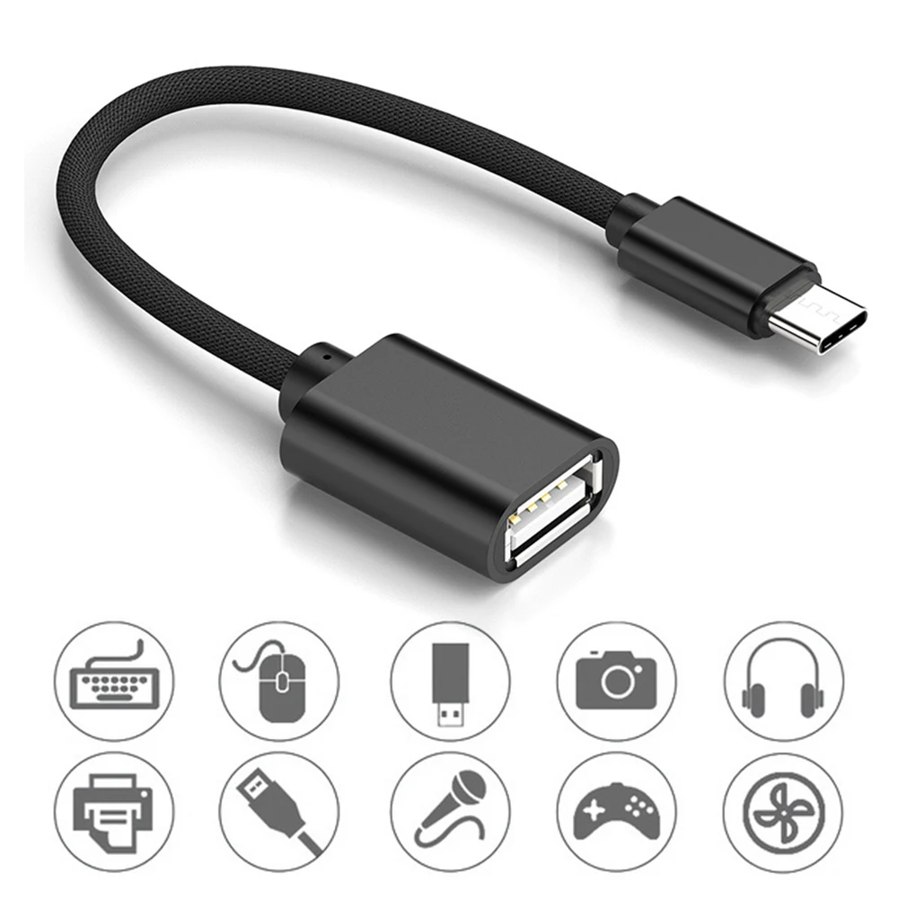 Адаптер OTG с 2 портами Type C на USB преобразователь Micro кабель для передачи данных и