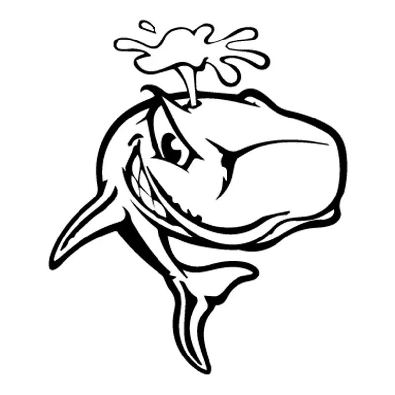 

Наклейки на автомобиль «злой Кит», морской мир, существа, забавные мультяшные наклейки, ПВХ наклейки, арт-деко, черный/серебристый, 13,5 см * 16,1 ...