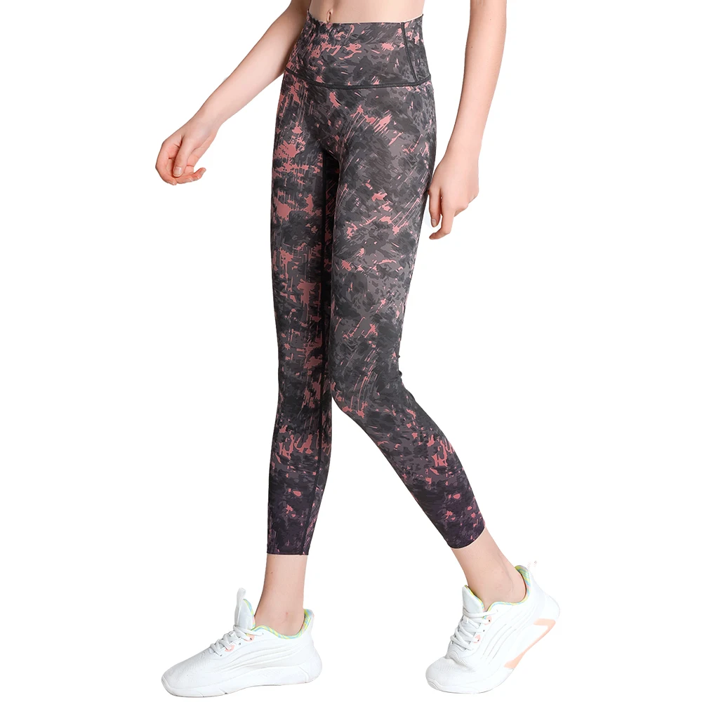 Sports Pants Women Fitness High Waist Yoga Pants Nylon Print Clothing Gym Running Jogging Workout Femme Sports Yoga Leggings
