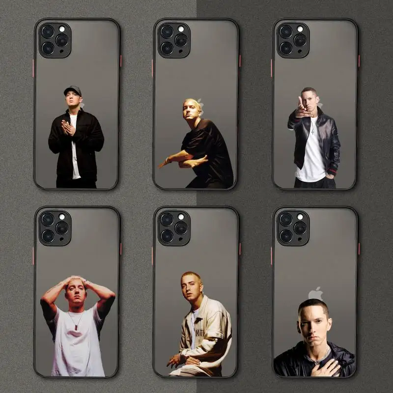 

Eminem rapper singer Phone Case matte transparent For iphone 7 8 11 12 plus mini x xs xr pro max cover