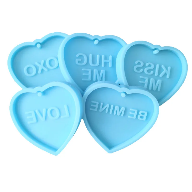 

New Love Couple Hang Tag Pendant Decoration Mould Keychain silicone mold DIY epoxy resin craft mold