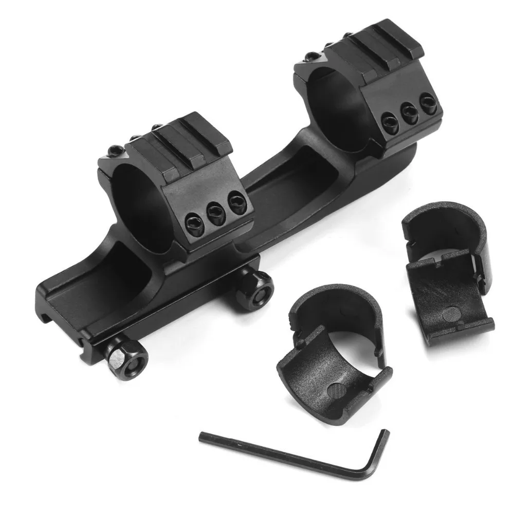 25.4mm/30mm Scope Mount Dual Ring Cantilever Heavy Duty Picatinny with 20mm Weaver Rail Hunting Caza Black | Спорт и развлечения