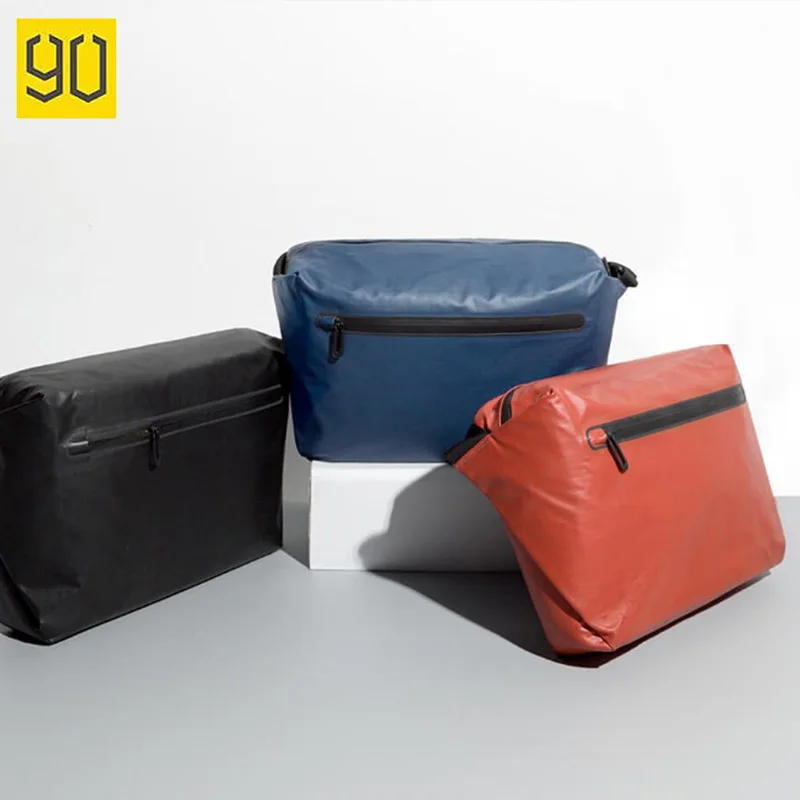 

Youpin 90 Stylish Messenger Shoulder Bag Waterproof Coating Warning Reflective Strip Cool Origami Design 14Inch Laptop PU Zipper