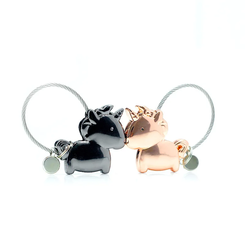 

Couple cute key ring with magnet unicorn key ring creative metal gift