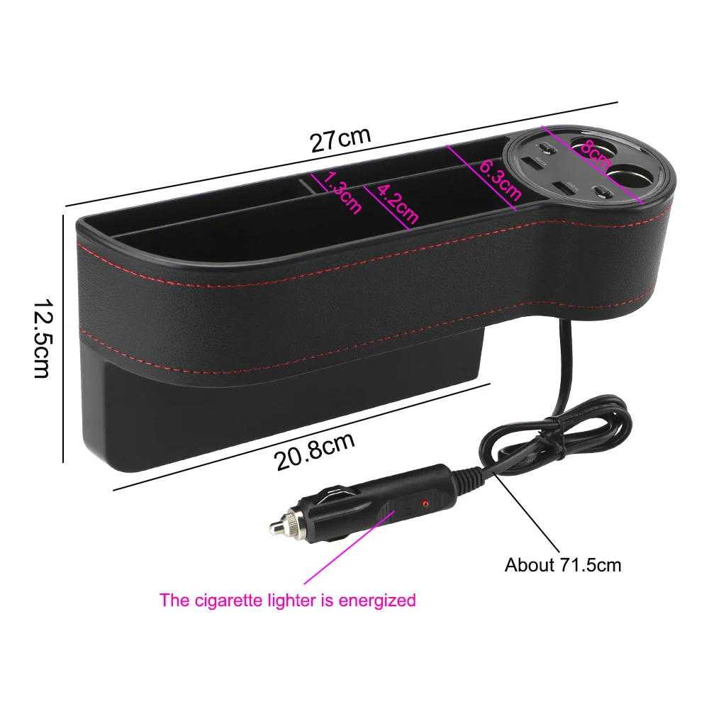 leepee car organizer seat crevice gaps storage box side slit pocket cigarette lighter phone holders accessories stowing tidying free global shipping