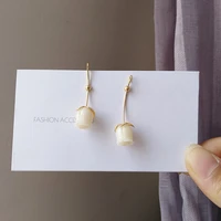 925%c2%a0silver%c2%a0needle drop earrings delicate jewelry with white resin flower stud earrings for women party gift