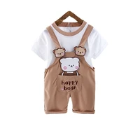 fashion baby boys clothes new summer children sport t shirt overalls 2pcsset toddler casual costume girls outfits kid tracksuit