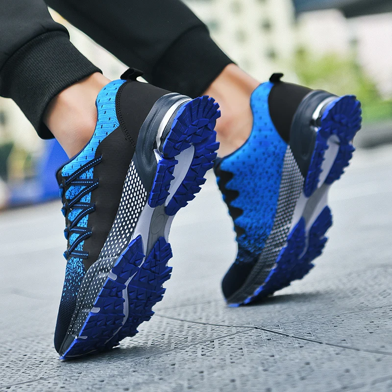 Men's Large Size Sports Shoes Running Shoes Outdoor Sneakers Breathable And Comfortable Running Shoes Air Cushion Laces