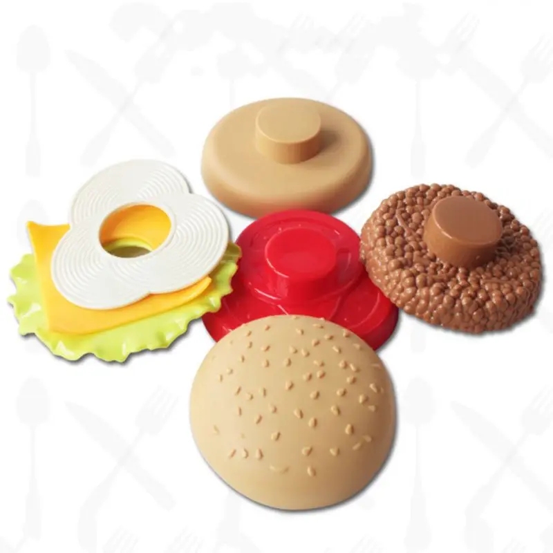 

1 Set Kids Hamburger Toy Congnitive Puzzle Aid Play House Tools Children Gift DXAD