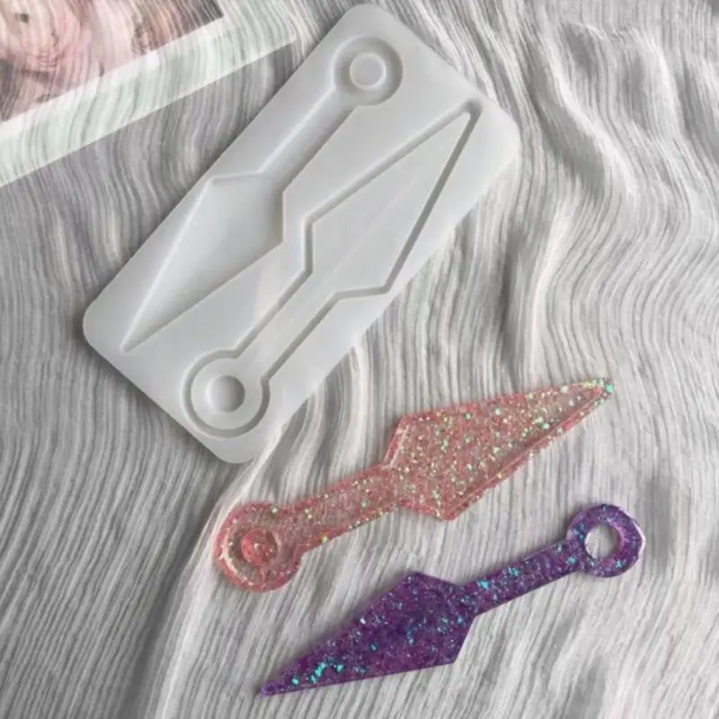 

1PC New Epoxy Molds Desktop Table DIY Decoration Flower Shovel Gardening Tools kunai Pendant Jewelry Silicone Molds