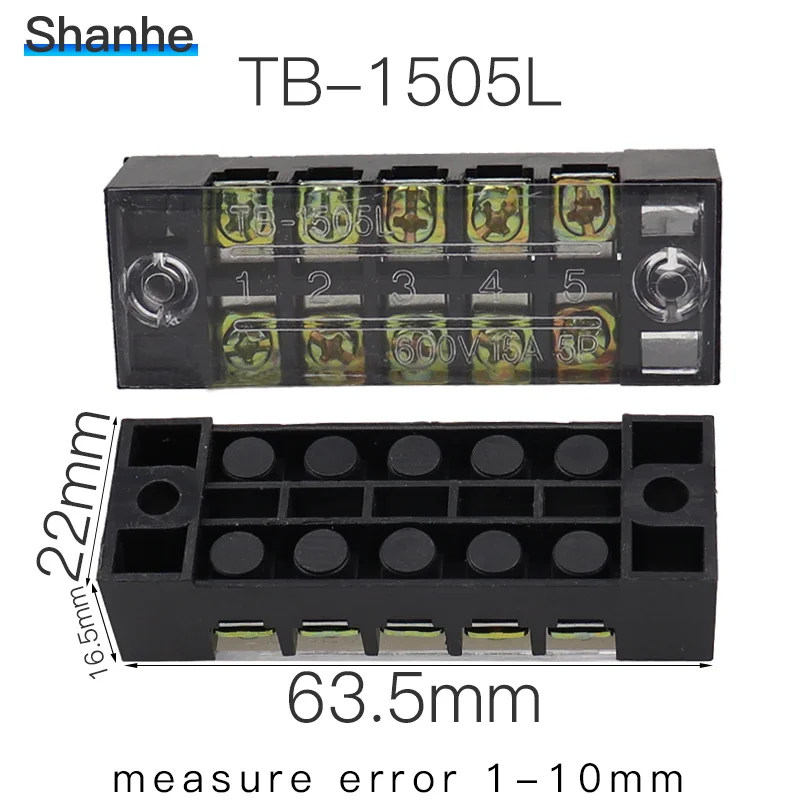 Терминал 600V 15A TB-1503 TB1504 TB1505 TB1506 TB-1510 TB-1512 провод Барьер Блок Клеммная лента - Цвет: TB-1505