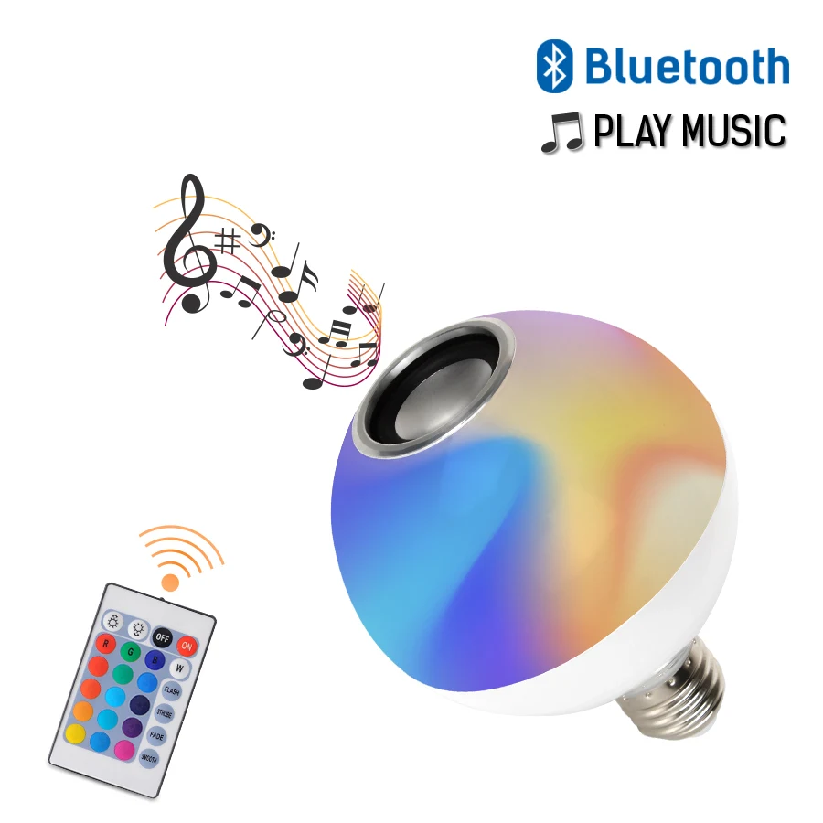 RGB Bluetooth динамик умная E27 светодиодная лампа AC110 265V музыка игра диммируемая