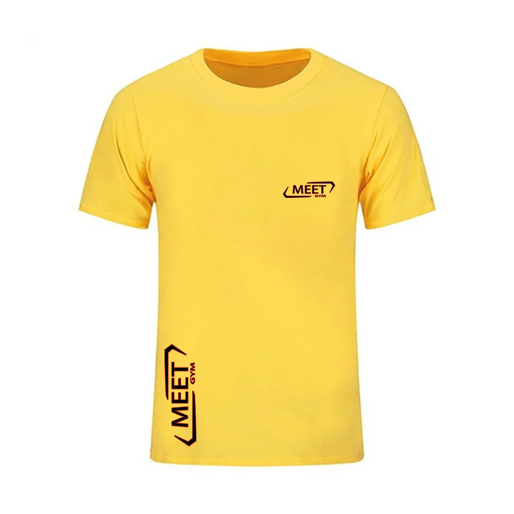 

MEETGYM men's and women's round neck short sleeve T-shirt lovers pure cotton T-shirt summer hot 2021Meetgym men's and women's ro
