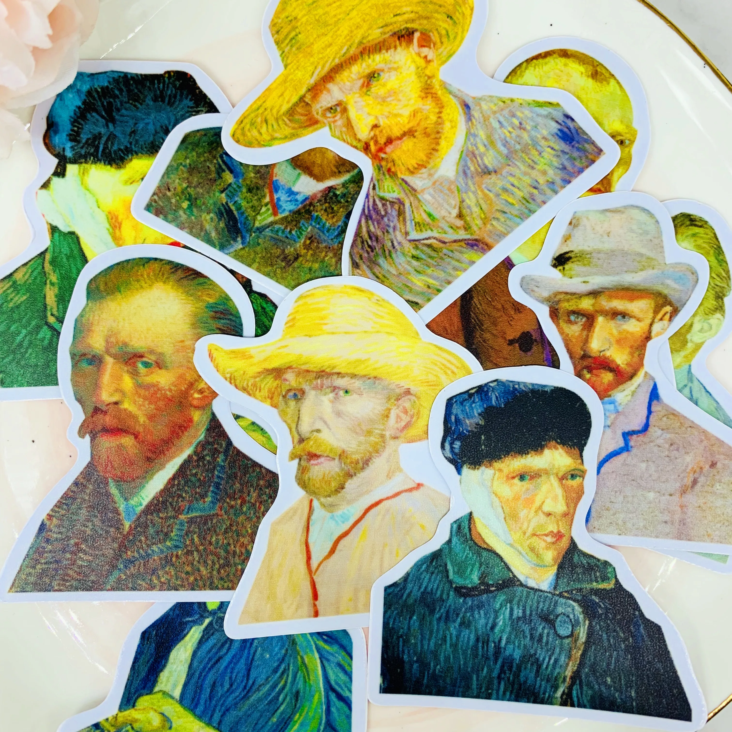 

10Pcs Vintage Van Gogh Portrait Sticker DIY Scrapbooking Album Junk Journal Planner Decorative Stickers