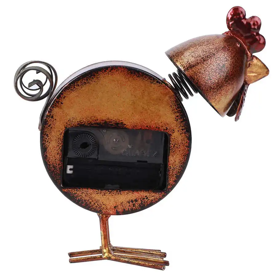 Европейский Винтажный стиль железные часы в форме курицы настольные стиле ретро