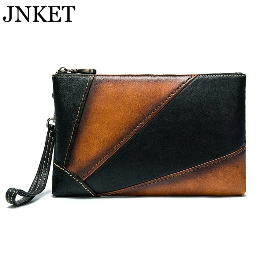 JNKET New Dermis Men's Handbag Business Casual Large Capacity Envelope Bag Clutch Bag